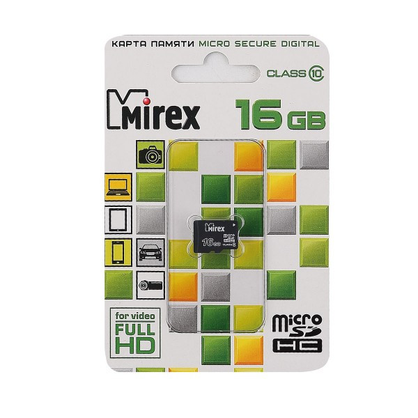 Карта памяти microSDHC Card 16Gb class 10 Mirex