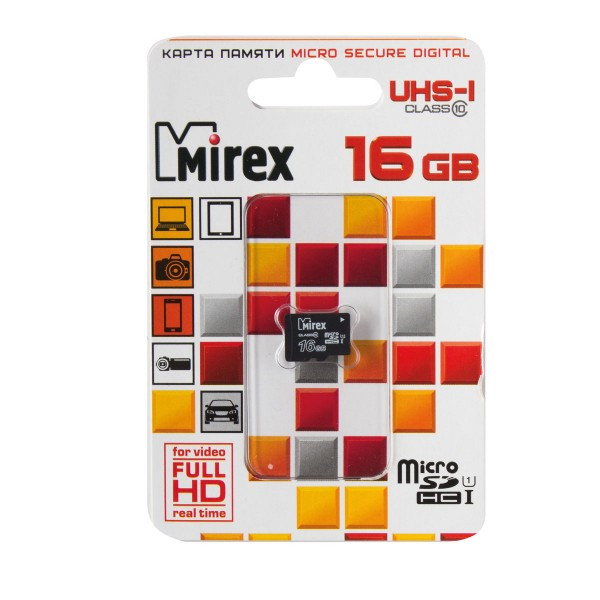 Карта памяти microSDHC Card 16Gb class 10 UHS-I Mirex