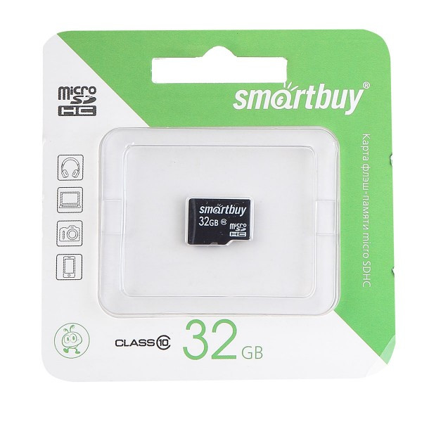 Карта памяти microSDHC Card (T-Flash) 32Gb класс 10 Smartbuy
