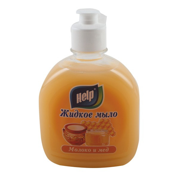 Жидкое мыло HELP 300мл Молоко и мед флип-топ 5-0313