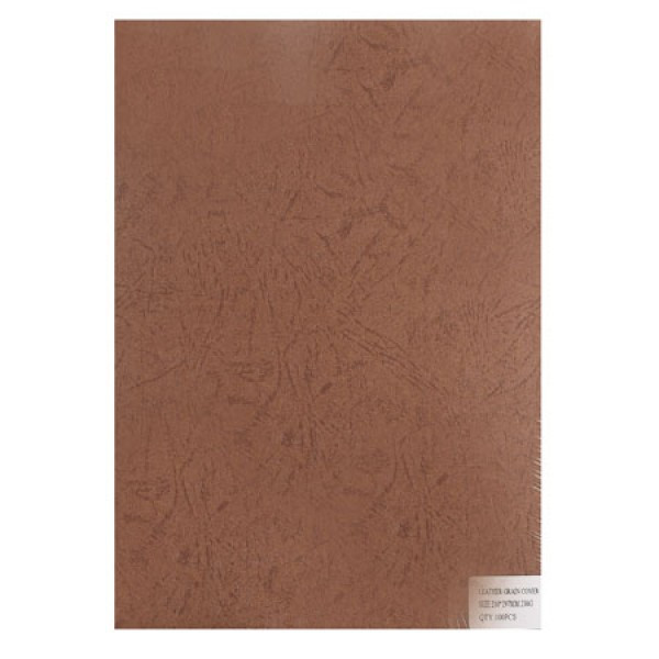 Обложки для переплета картон  А4 "кожа" 230г/м (коричневый/шоколад) (1/100)