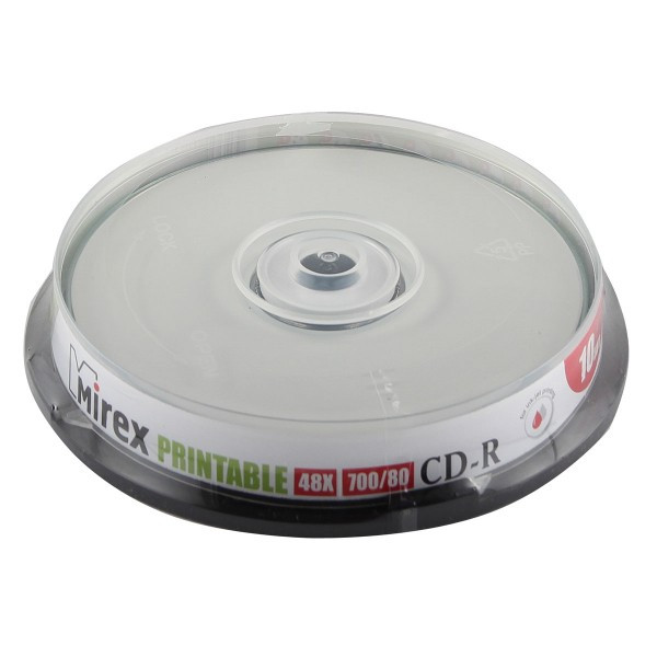 Лазер диск Mirex CD-R 700Mb 48x Cake Box 10 шт. PRINT