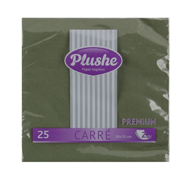 Салфетки Plushe premium carre 33*33 2-слойные 25шт 2029 зеленый